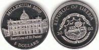 5 Dollar 2000 Liberia Millenium 2000 Petersdom